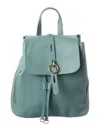 Italian Leather Backpack In Blue