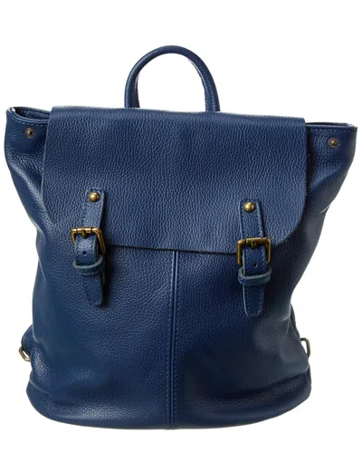 Italian Leather Backpack In Blue