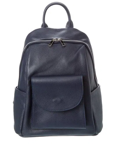 Italian Leather Backpack In Blue