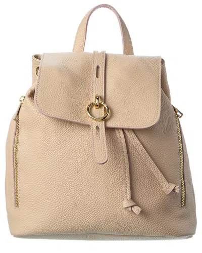 Italian Leather Backpack In Neutral