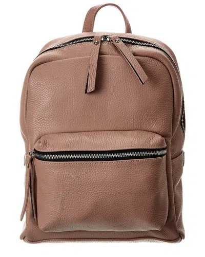 Italian Leather Backpack In Pink