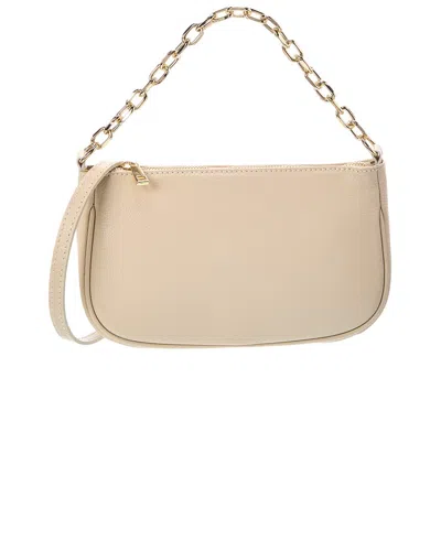 Italian Leather Beatrice Leather Top Handle Bag In Beige
