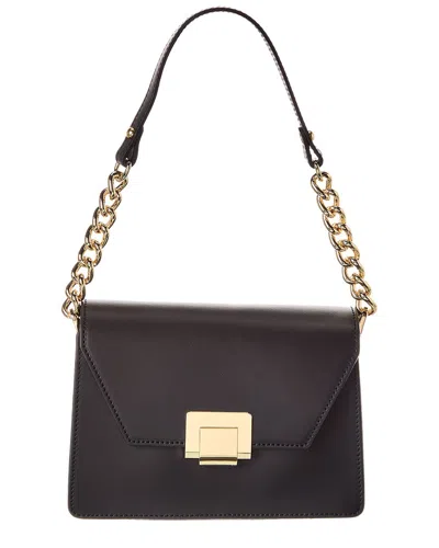 Italian Leather Chain Crossbody In Black