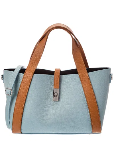 Italian Leather Cleo Leather Top Handle Bag In Brown