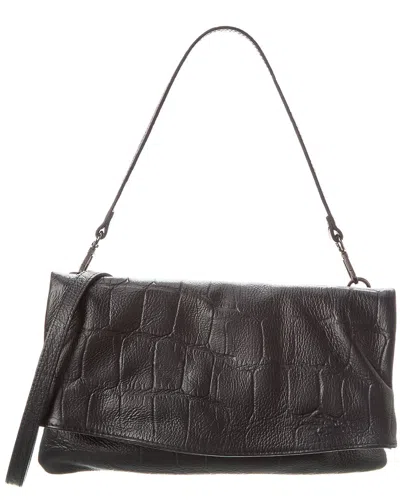Italian Leather Clutch In Black