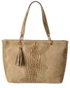 Italian Leather Croc-embossed Shoulder Bag