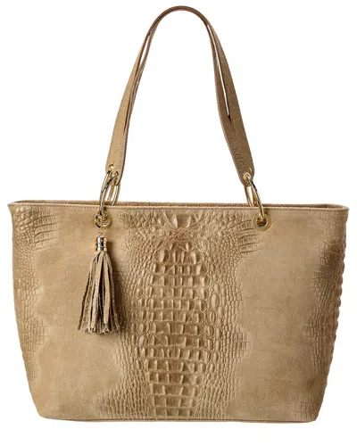 Italian Leather Croc-embossed Shoulder Bag