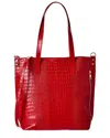 Italian Leather Croc-embossed Shoulder Bag