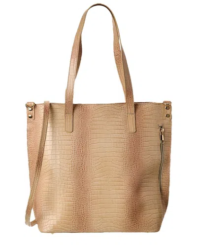 Italian Leather Croc-embossed Shoulder Bag
