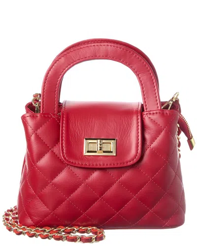 Italian Leather Crossbody In Red