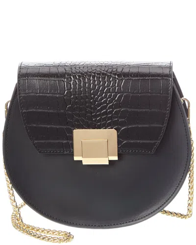 Italian Leather Crossbody In Black