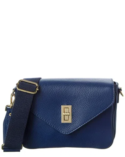 Italian Leather Crossbody In Blue