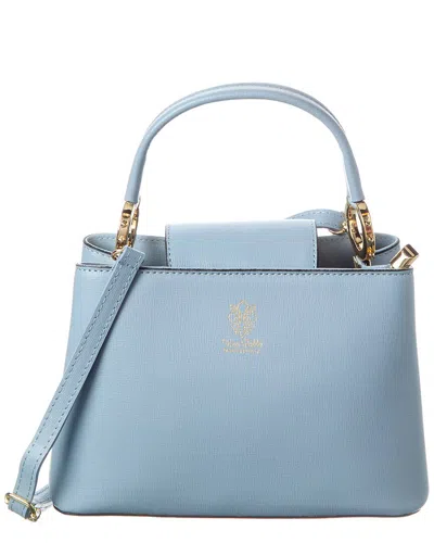 Italian Leather Crossbody In Blue