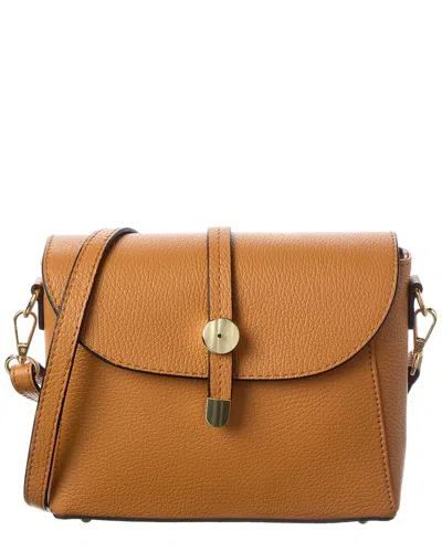 Italian Leather Crossbody In Brown
