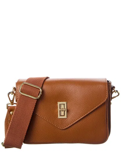 Italian Leather Crossbody In Brown