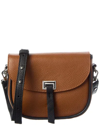 Italian Leather Crossbody In Brown