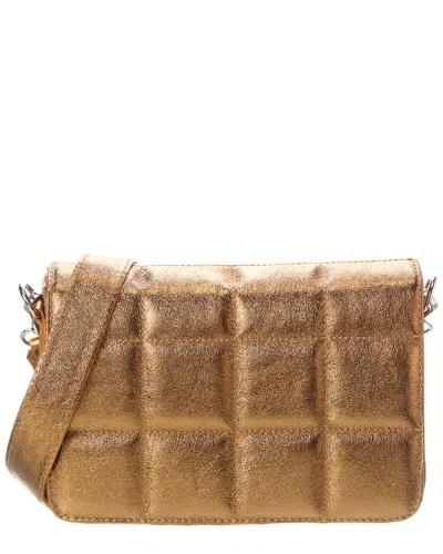 Italian Leather Crossbody In Gold