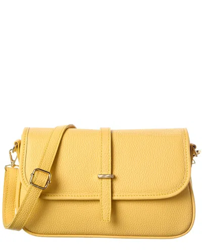 Italian Leather Crossbody In Yellow