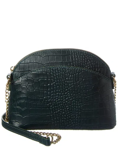 Italian Leather Crossbody In Green