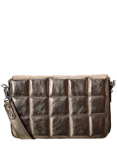 Italian Leather Crossbody In Grey