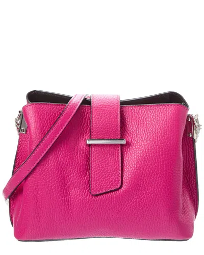 Italian Leather Crossbody In Pink