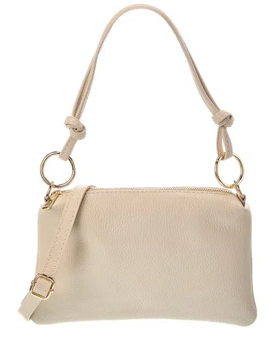 Italian Leather Elin Leather Top Handle Bag In Beige