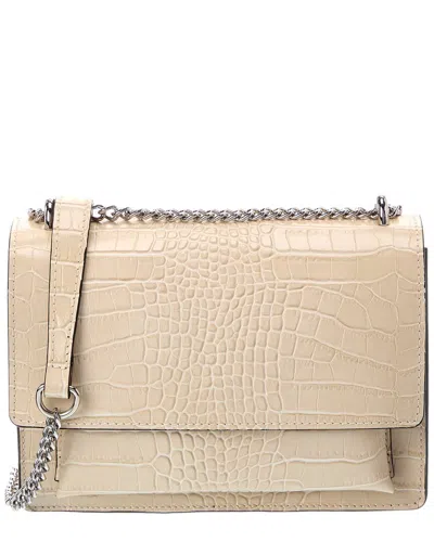Italian Leather Natalie Leather Top Handle Bag In Beige