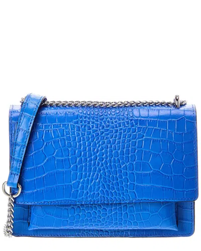 Italian Leather Natalie Leather Top Handle Bag In Blue