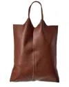 Italian Leather North/south Tote In Brown