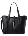 Italian Leather Palm Tote In Black