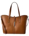 Italian Leather Palm Tote In Brown