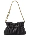 Italian Leather Pouchette Shoulder Bag In Black