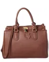 Italian Leather Satchel In Brown