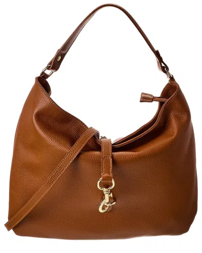 Italian Leather Shoulder Bag In Brown