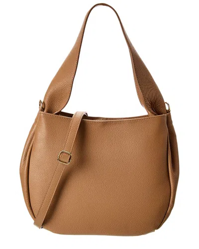 Italian Leather Shoulder Bag In Brown