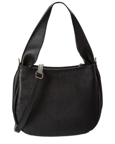 Italian Leather Shoulder Bag In Black
