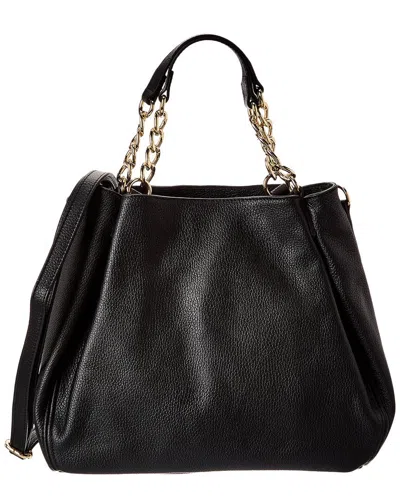 Italian Leather Shoulder Bag In Black
