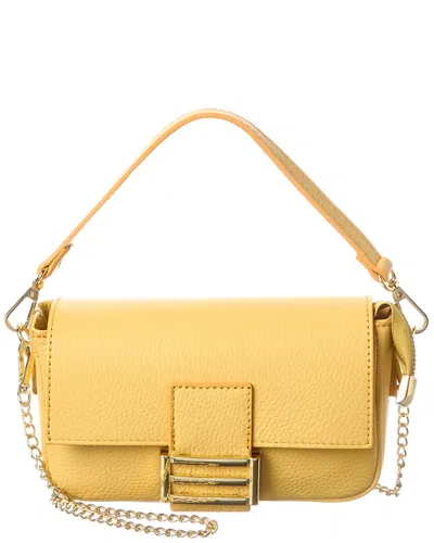 Italian Leather Shoulder Bag In Yellow