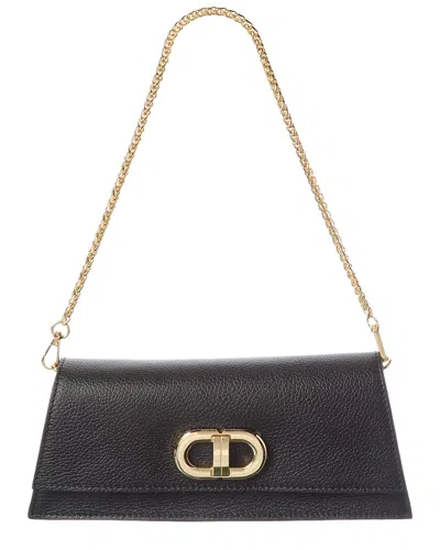 Italian Leather Shoulder Bag In Black