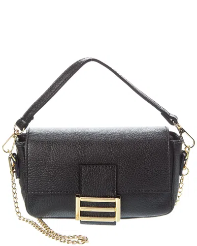 Italian Leather Shoulder Bag In Black