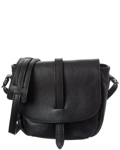 Italian Leather Shoulder Bag In Black