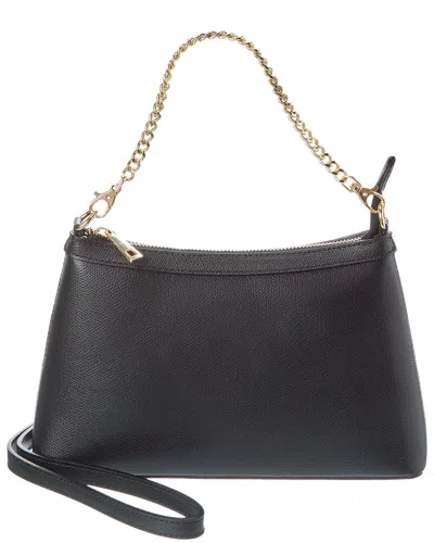 Italian Leather Shoulder Bag In Black