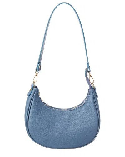 Italian Leather Shoulder Bag In Blue