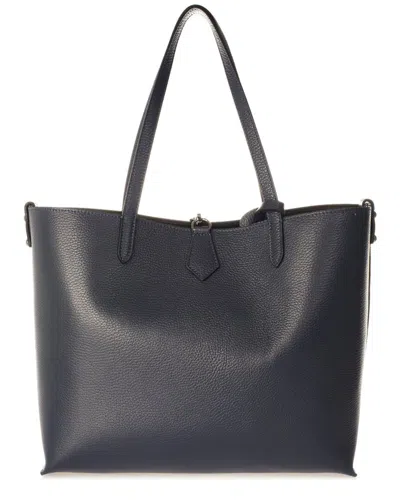 Italian Leather Shoulder Bag In Blue