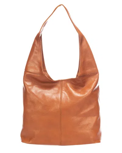 Italian Leather Shoulder Bag In Orange