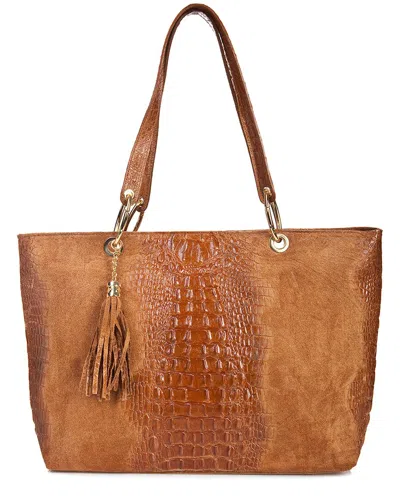 Italian Leather Shoulder Bag In Brown