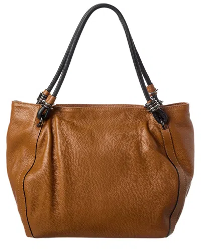Italian Leather Shoulder Bag In Animal Print