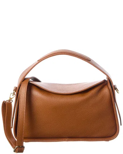 Italian Leather Shoulder Bag In Brown
