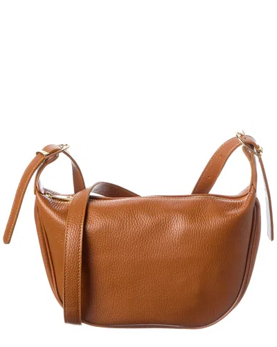 Italian Leather Shoulder Bag In Brown