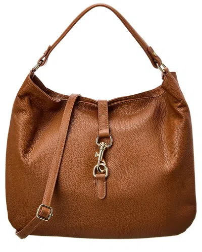 Italian Leather Shoulder Bag In Brown